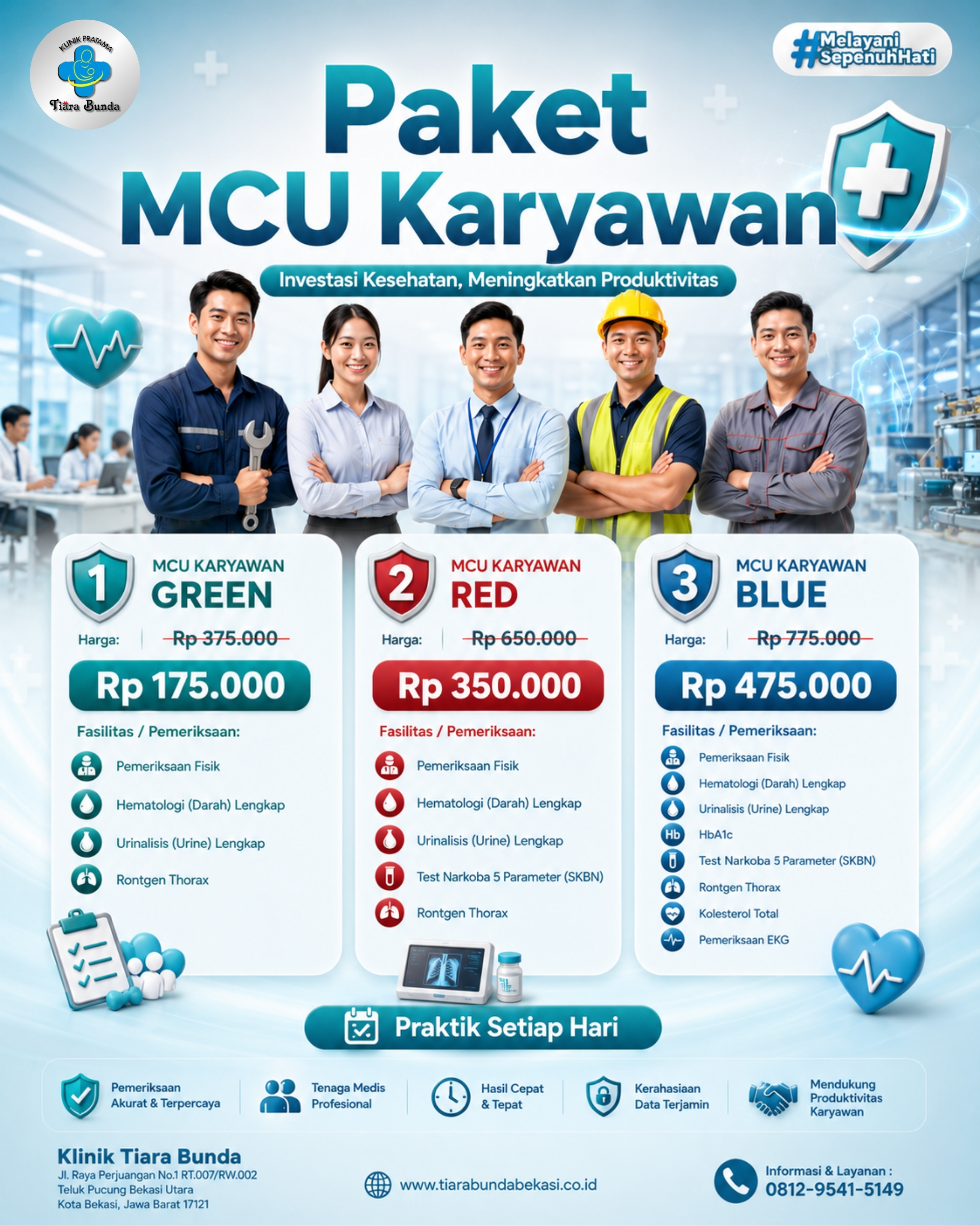 Paket MCU Karyawan Bekasi & MCU Terdekat | Klinik Tiara Bunda